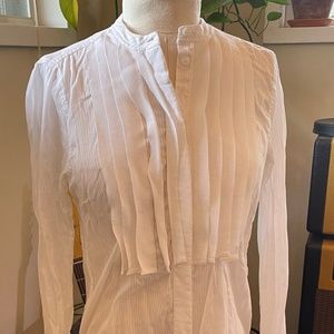 J. Crew 00p white tuxedo blouse